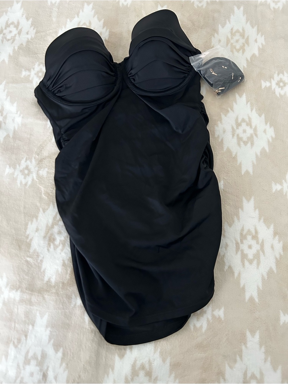 Victoria Secret Black Tankini Swim Top Size 36C NWOT New